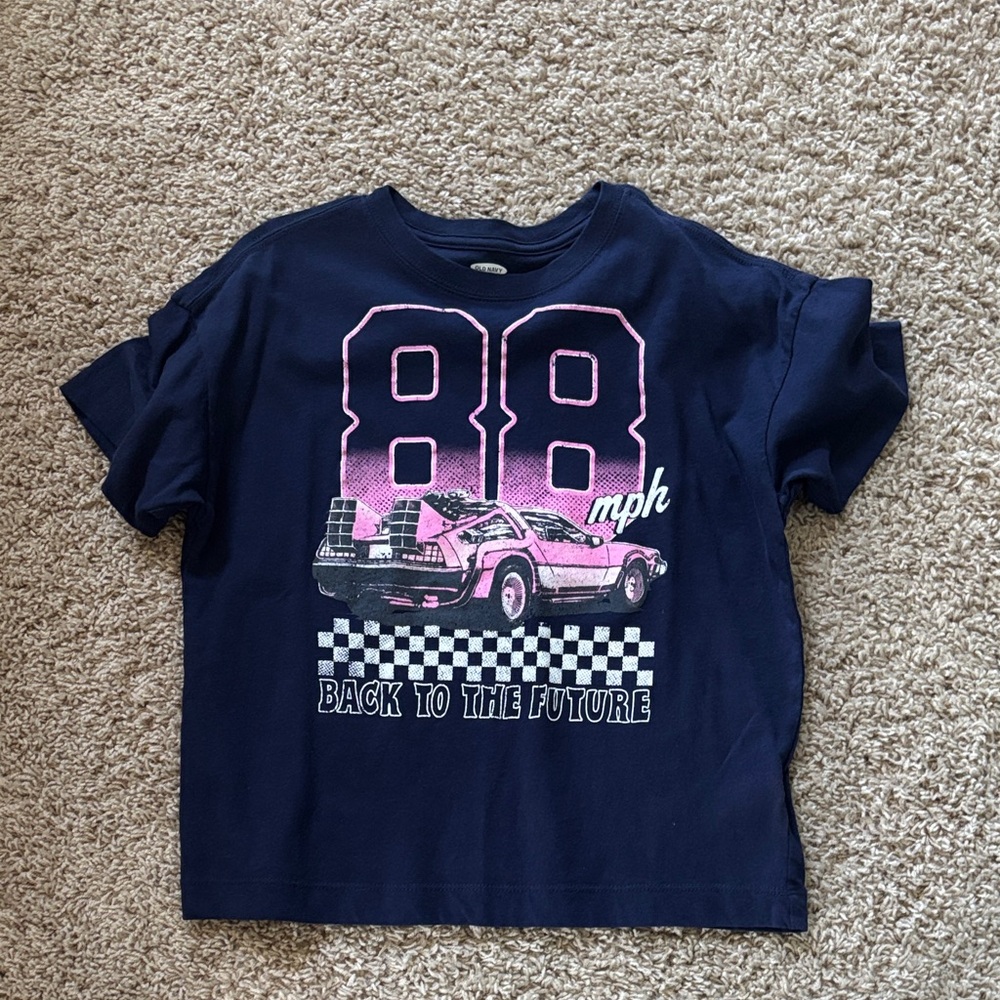 Old Navy Navy Blue Kids Graphic Tee with Pink Accents